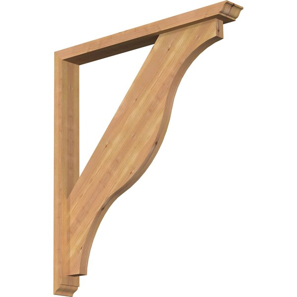 Ekena Millwork Funston Traditional Smooth Bracket w/ Offset Brace, Western Red Cedar, 3 1/2"W x 30"D x 34"H BKT0402X30X34FST01SWR - main